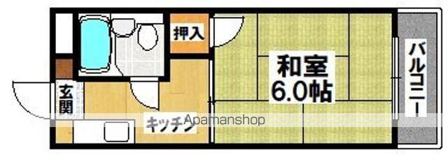 遠里小野728ハイツ(1K/4階)の間取り写真