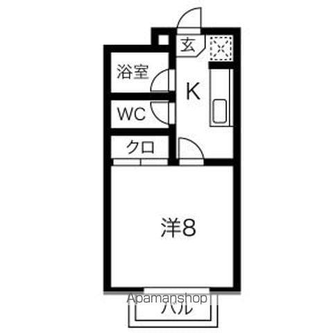国見パーソナルIII(1K/2階)の間取り写真