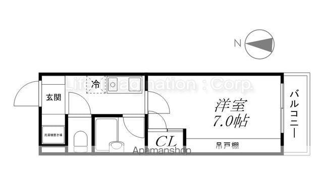 ヴィヴォ8番館(1K/2階)の間取り写真