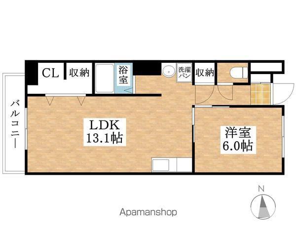 シャトー桐野(1LDK/3階)の間取り写真