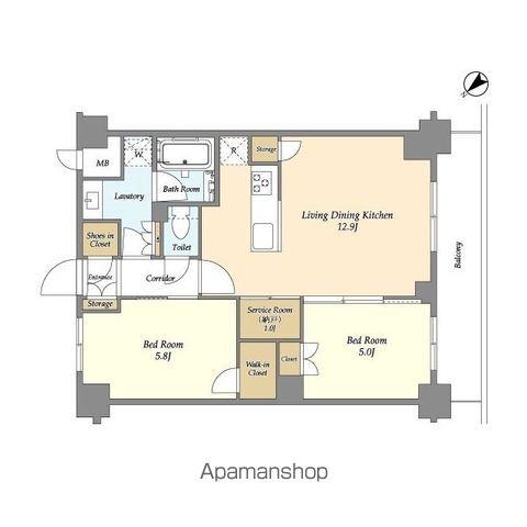 グランカーサ瑞江(2SLDK/5階)の間取り写真