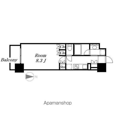 ヒヴィ・カーサ名駅西(1K/9階)の間取り写真