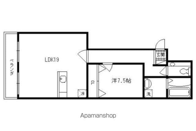 東医ビル(1LDK/2階)の間取り写真