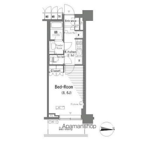 パークアクシス辰巳ステージ(1K/5階)の間取り写真