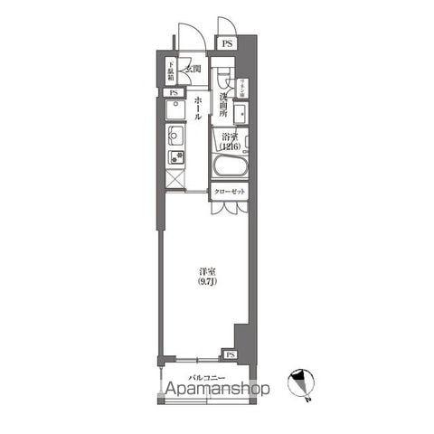 HAMACHO APARTMENTS(1K/2階)の間取り写真