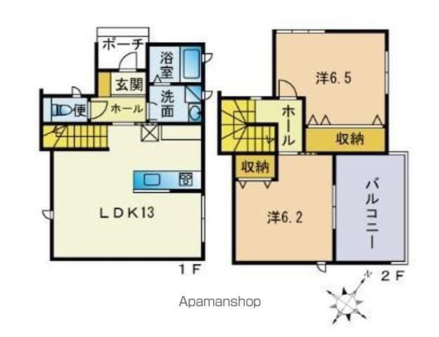 福岡市七隈線 茶山駅 徒歩10分 2階建 築4年(2LDK)の間取り写真