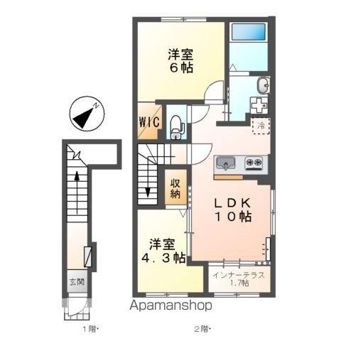 スターテラスⅡ瀬戸(2LDK/2階)の間取り写真