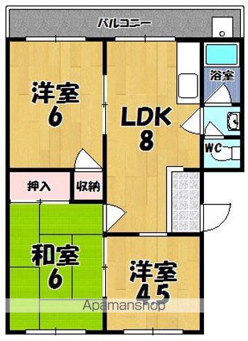 新町ハイツ(3DK/2階)の間取り写真