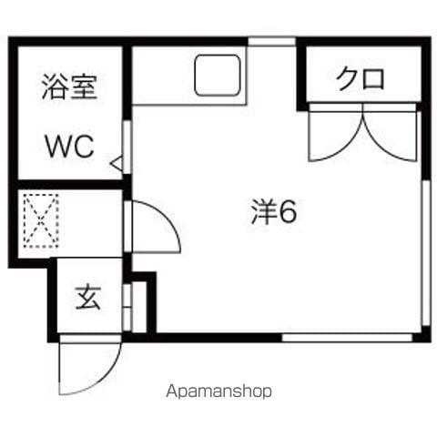 ブローニュ宮の森(ワンルーム/3階)の間取り写真