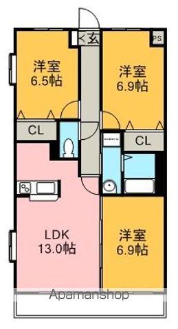 グランドソレーユ(3LDK/3階)の間取り写真