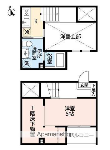 エクステンションK(ワンルーム/2階)の間取り写真