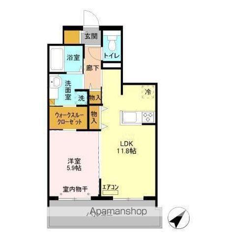 VESTA(1LDK/2階)の間取り写真