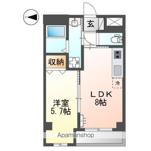 グリー玉川上水(1LDK/3階)の間取り写真