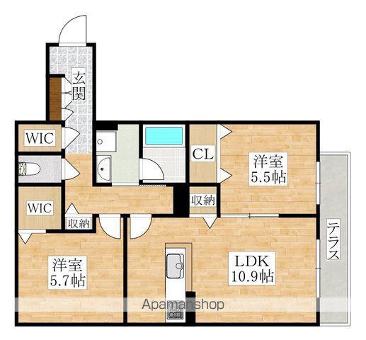 グレイスカーサ三国ヶ丘(1SLDK/1階)の間取り写真