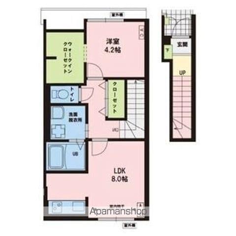 LE CHAT BLANC(1LDK/2階)の間取り写真