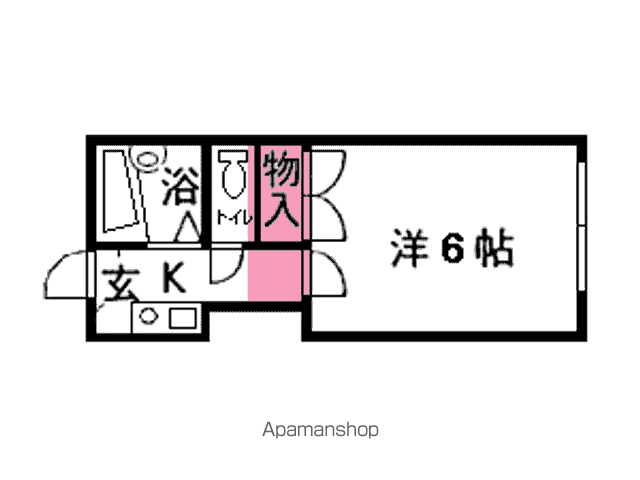 パールコート(1K/1階)の間取り写真