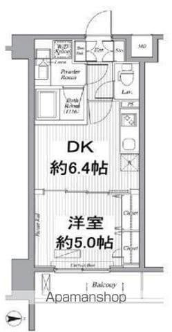 デ・ソーレ東池袋(1DK/2階)の間取り写真