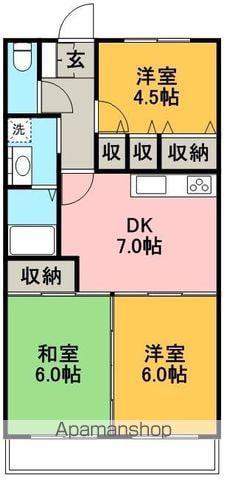 エリジアハイツ桟橋(3DK/2階)の間取り写真