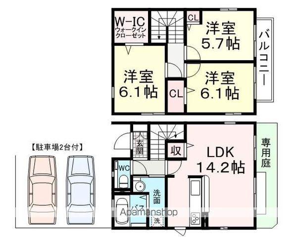 阪急電鉄神戸線 武庫之荘駅 徒歩10分 2階建 築14年(3LDK)の間取り写真