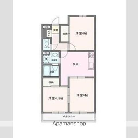 エルベール新町1号館(3DK/2階)の間取り写真