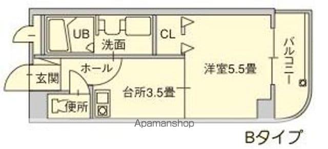 アルファ(1K/3階)の間取り写真