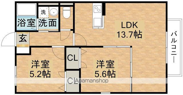 コートボナールⅠ・Ⅱ(2LDK/2階)の間取り写真