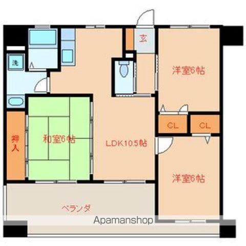 グラントープ道頓堀(3LDK/8階)の間取り写真