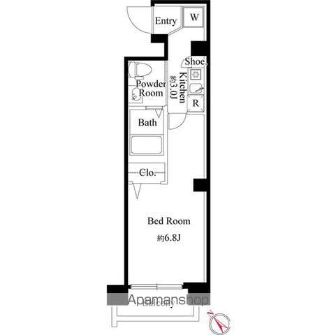 アーバンスクエア大山(1K/5階)の間取り写真