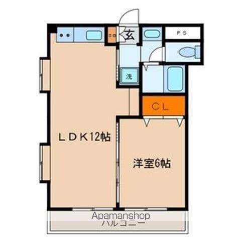岸谷ハイツ(2DK/3階)の間取り写真