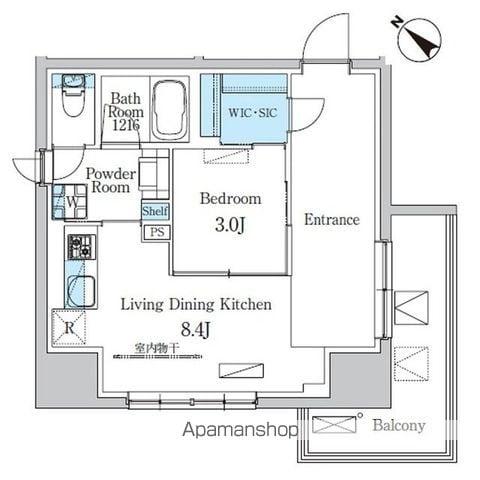 デュオフラッツ池尻大橋(1LDK/9階)の間取り写真