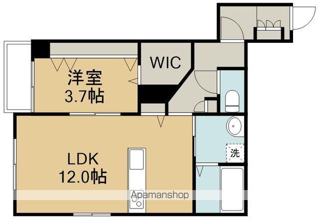 TIME OFF 薬師堂(1LDK/1階)の間取り写真