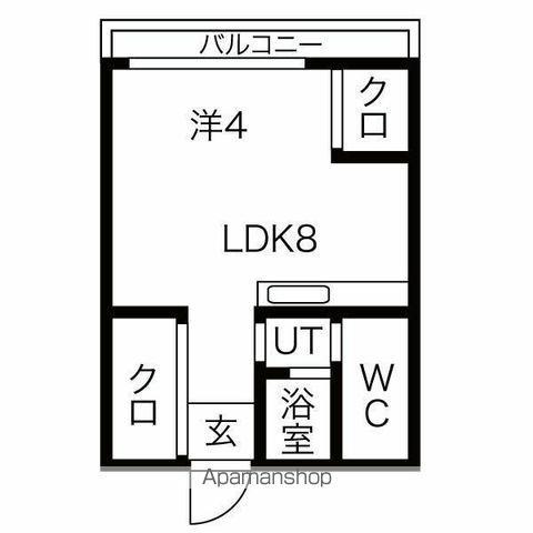 R4TMビル(1DK/6階)の間取り写真