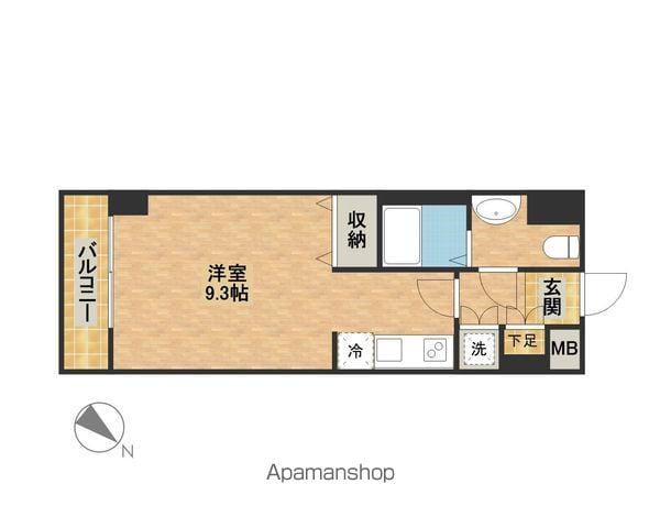 グランフォース横浜関内(ワンルーム/10階)の間取り写真