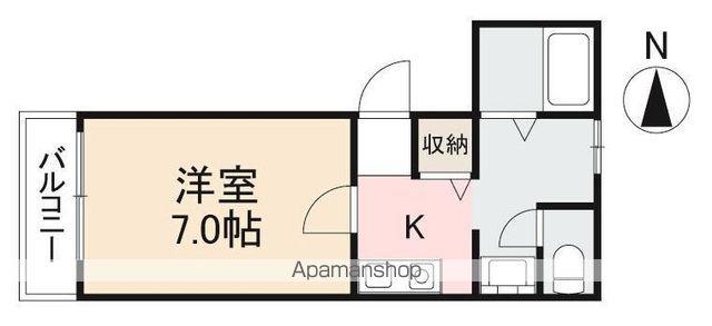 リベルタ松福(1K/2階)の間取り写真