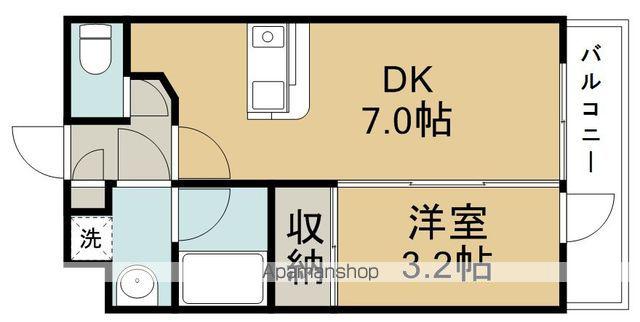 エル・リヴェール(1DK/2階)の間取り写真