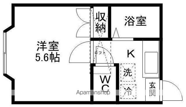 ホワイトキャッスル台原(1K/2階)の間取り写真