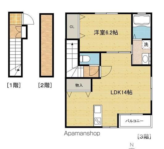 シャテーニュⅡ(1LDK/3階)の間取り写真