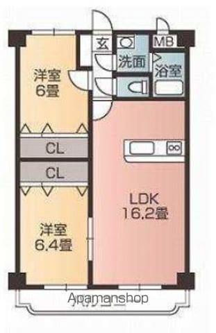 ユーミーKAWAKUBO(2LDK/5階)の間取り写真