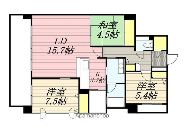 アルス医大前(3LDK/5階)の間取り写真