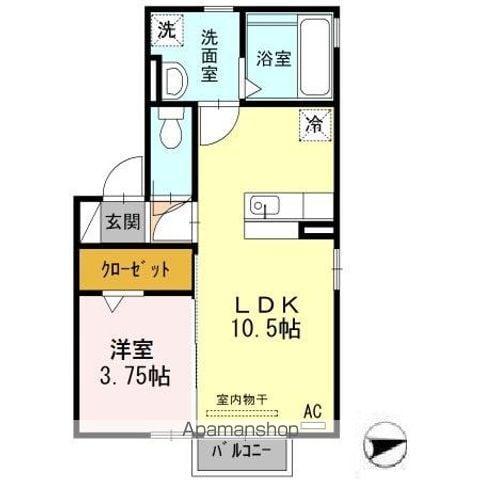 ブロッサム(1LDK/2階)の間取り写真