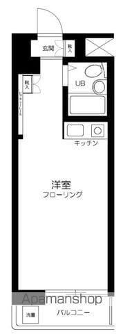 永谷ヒルプラザ六本木(ワンルーム/8階)の間取り写真