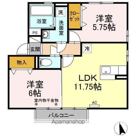 ボスコルーチェ(2LDK/2階)の間取り写真
