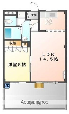 ガーデンプレイス(1LDK/1階)の間取り写真