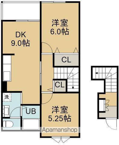 ヴィラ柏木(2DK/2階)の間取り写真
