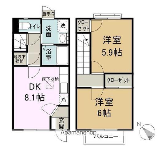 ＢＲＡＮＣＨＥ仲町(2DK)の間取り写真