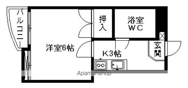 CENTRAL6(1DK/1階)の間取り写真