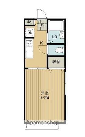 シャインコート(1K/2階)の間取り写真