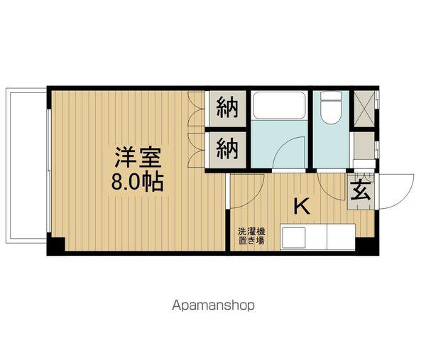 ビューフナト(1K/3階)の間取り写真