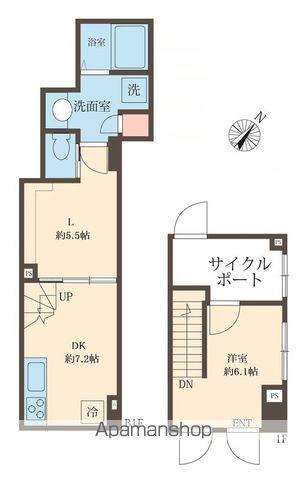 スフィア日本橋富沢町(1LDK/1階)の間取り写真
