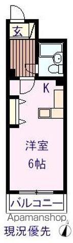 ルーエ霞町(1K/2階)の間取り写真